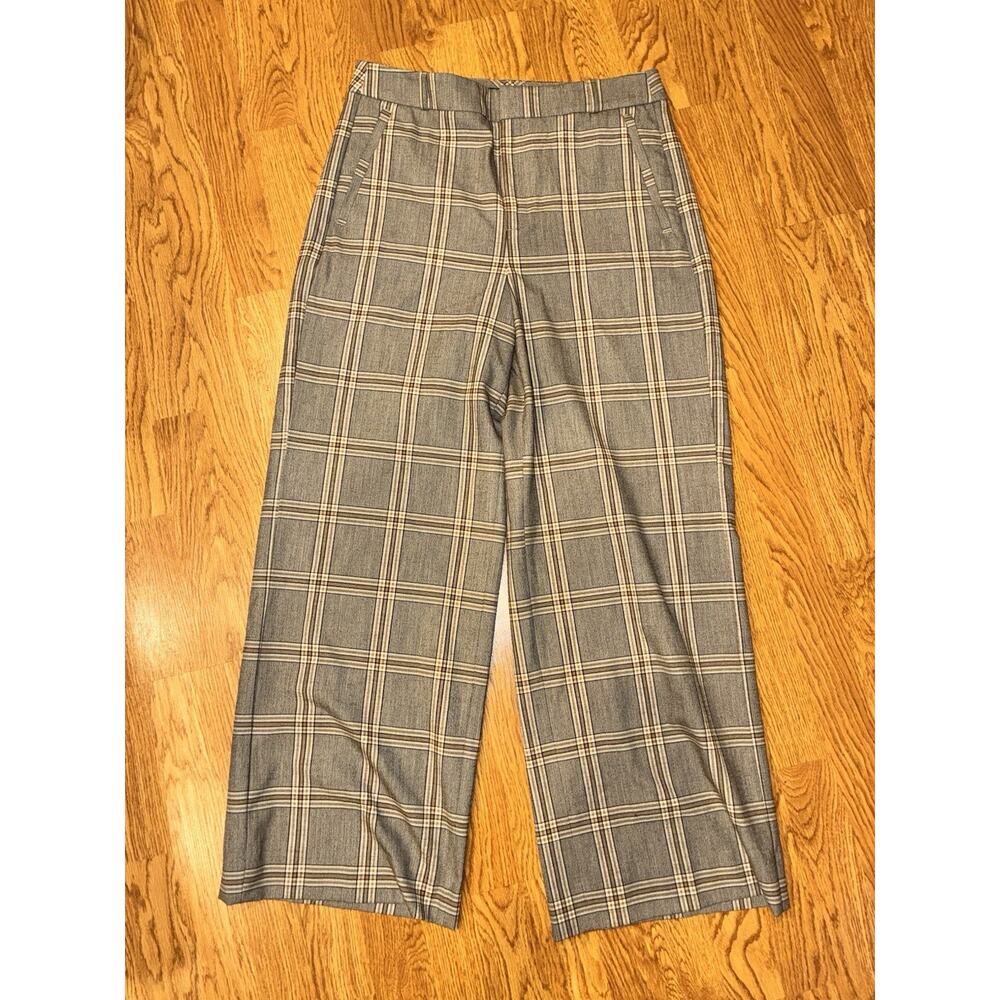 Banana Republic Wide Leg Plaid Trousers 12P
